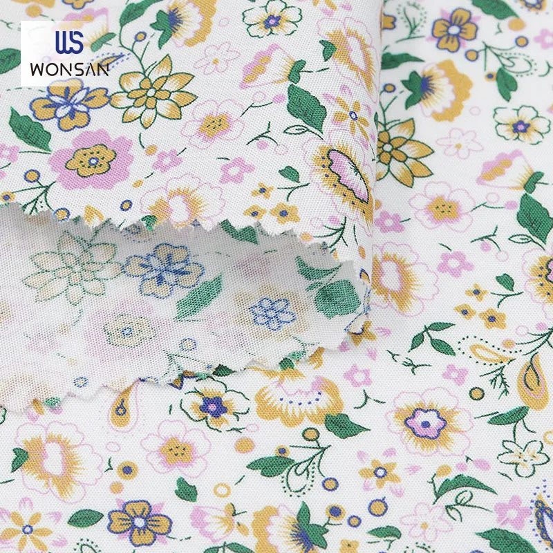 40S 100% cotton digital printing fabric with custom flower pattern for dress