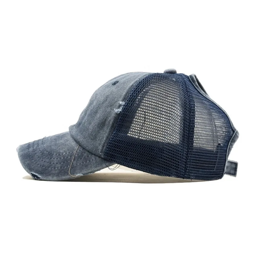 Wholesale Unstructured Mesh Washed Worn Out Trucker Cap Baseball Dad Hats Sports Cap