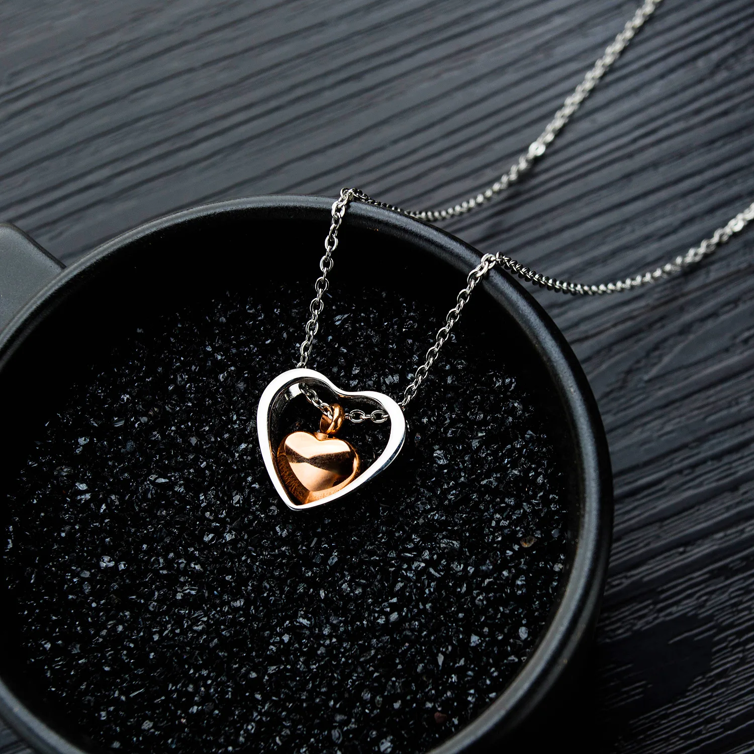Pet Ashes Memorial Urn Heart Shape Pendant Necklace