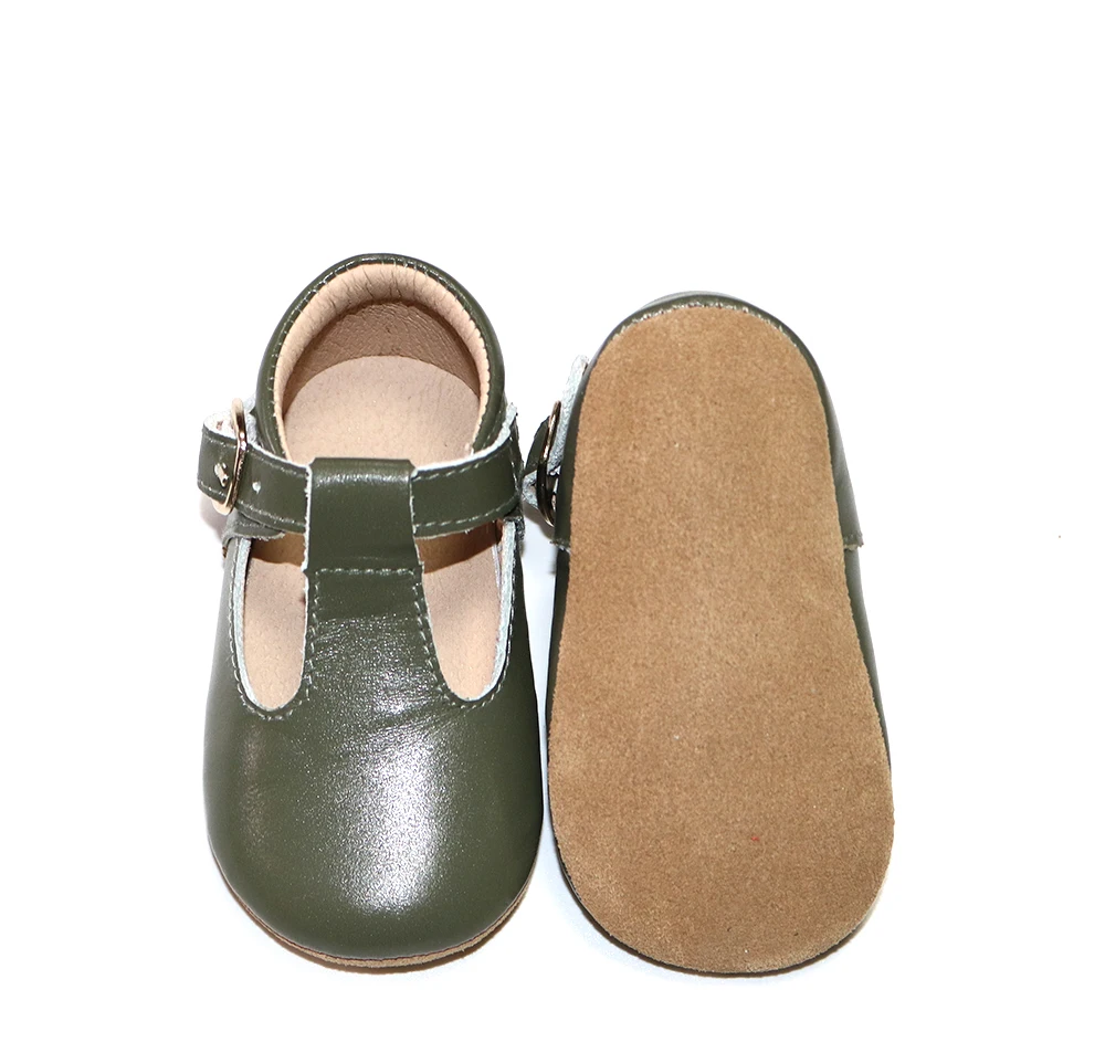 Free Sample High Quality Toddler Buckle Strap Shoes Genuine Leather Wholesale Girls Baby T-bar Dress Shoes