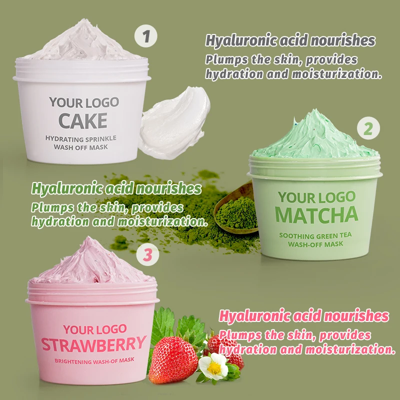 Amazon Top Seller Skincare Organic Shea Moisture Kaolin Whitening Acne Fruit Ice Cream Cake Clay Facial Mask
