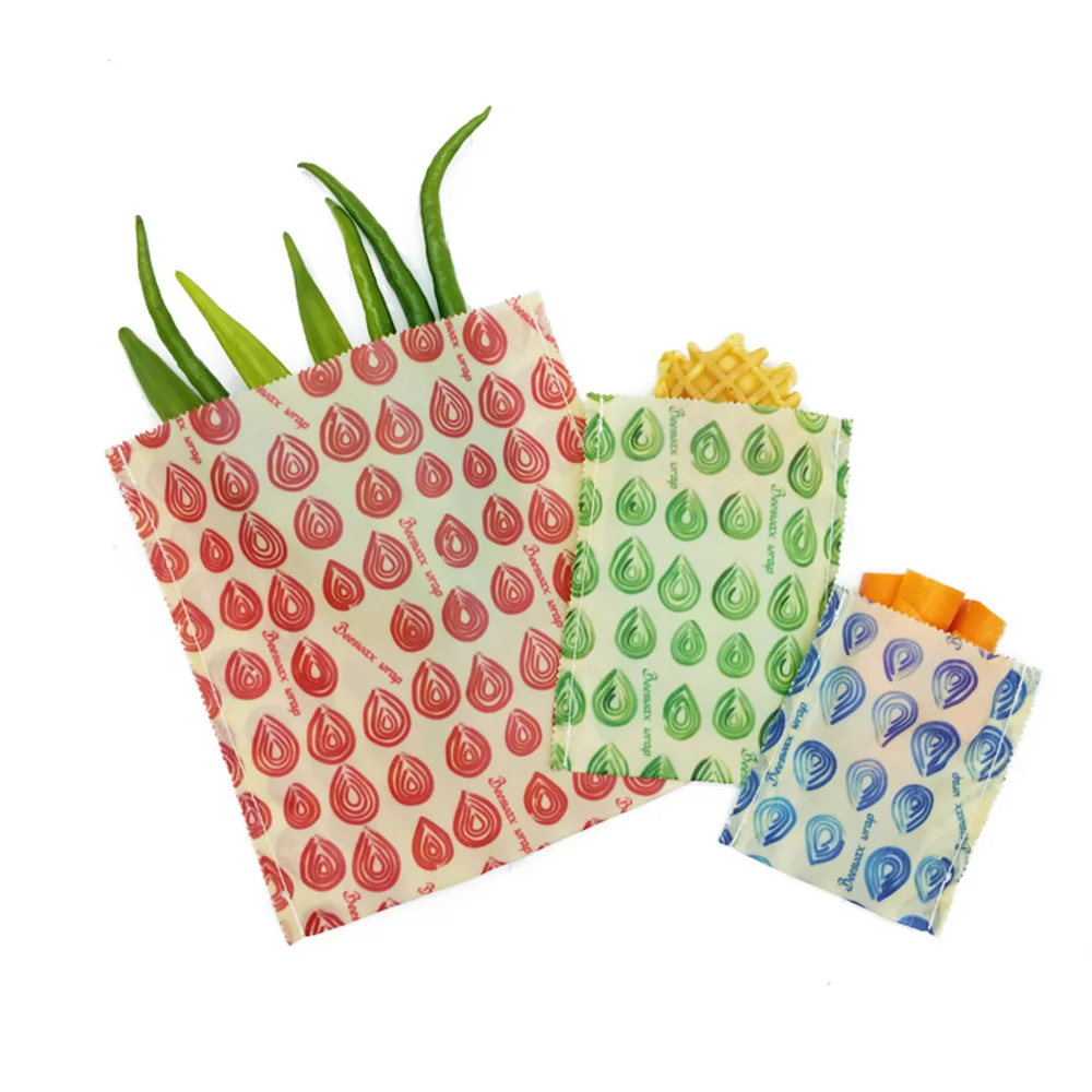 Beeswax Wrap Storage Bag  Reusable Food Storage Bags Plastic Free Biodegradable Food Wrap Alternative