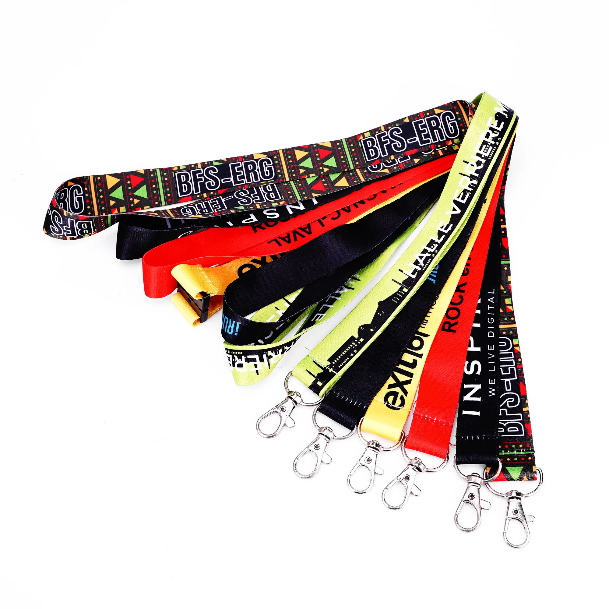 Custom Multi Color Keychain Holder Safety Polyester Funny Lanyards Id Card Neck Straps Lanyard