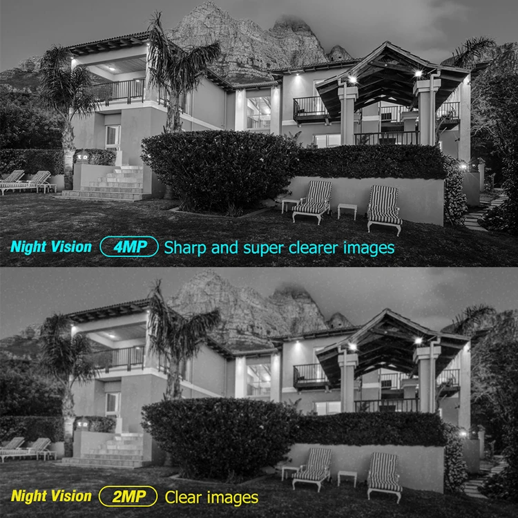 6 Channels 4mp IR Full Color camera system CCTV surveillance PTZ wireless nvr home outdoor security cctv