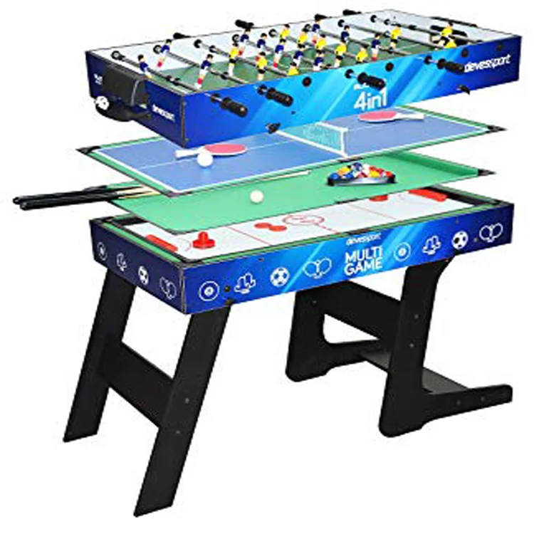 Folding multi-function game football table / air ice hockey table / billiard table / table tennis table
