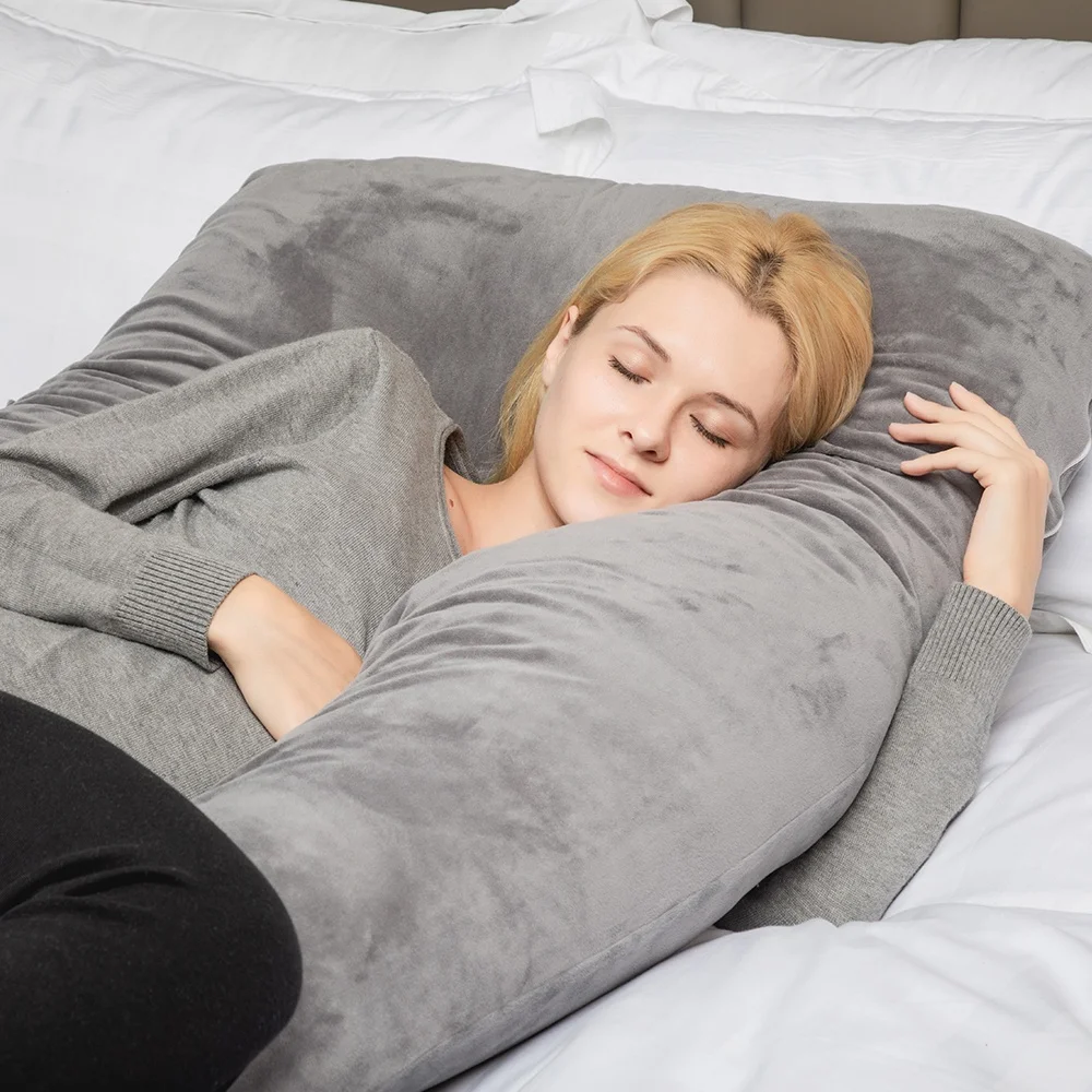 
Maternity Organic Side Sleeper Sleeping Full Body Memory Foam Support And Feeding Inflatable U Shape Pregnancy Pillow 