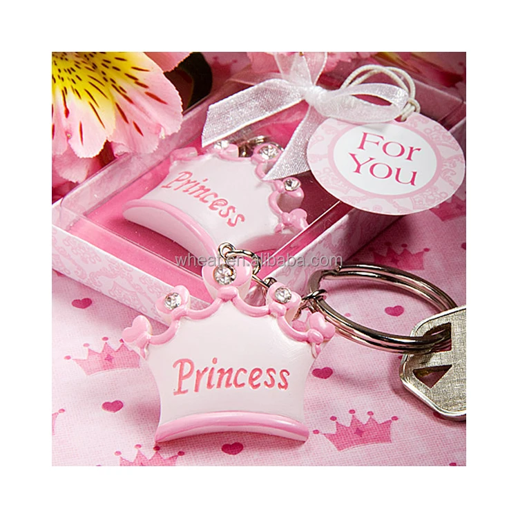 Baby Shower Favors Pink Crown Themed Princess Keychain