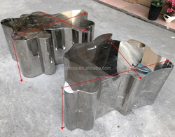 Hot selling diamond shape polished black stainless steel coffee table for living room