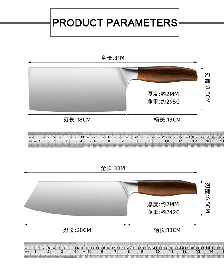 Stainless Steel Japanese Kitchen Knife Chopping Dual-purpose Chef Knife Butcher Slicing Meat Cleaver knife