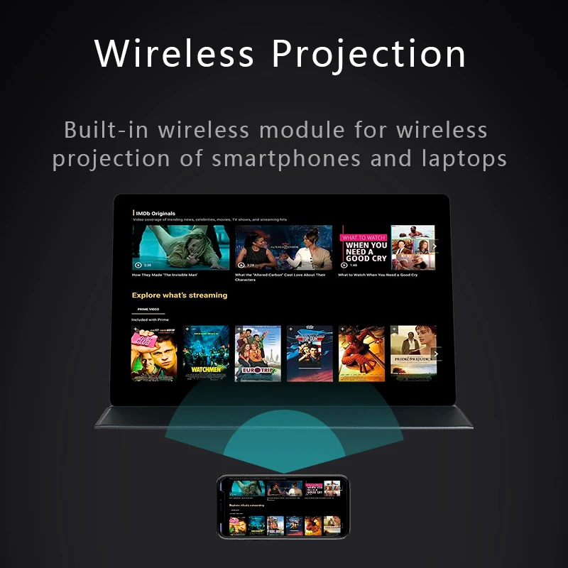 2022 NEW Wifi Wireless 1080P IPS Built-in 10000 mAh Battery 15.6 inch USB C portable monitor for android