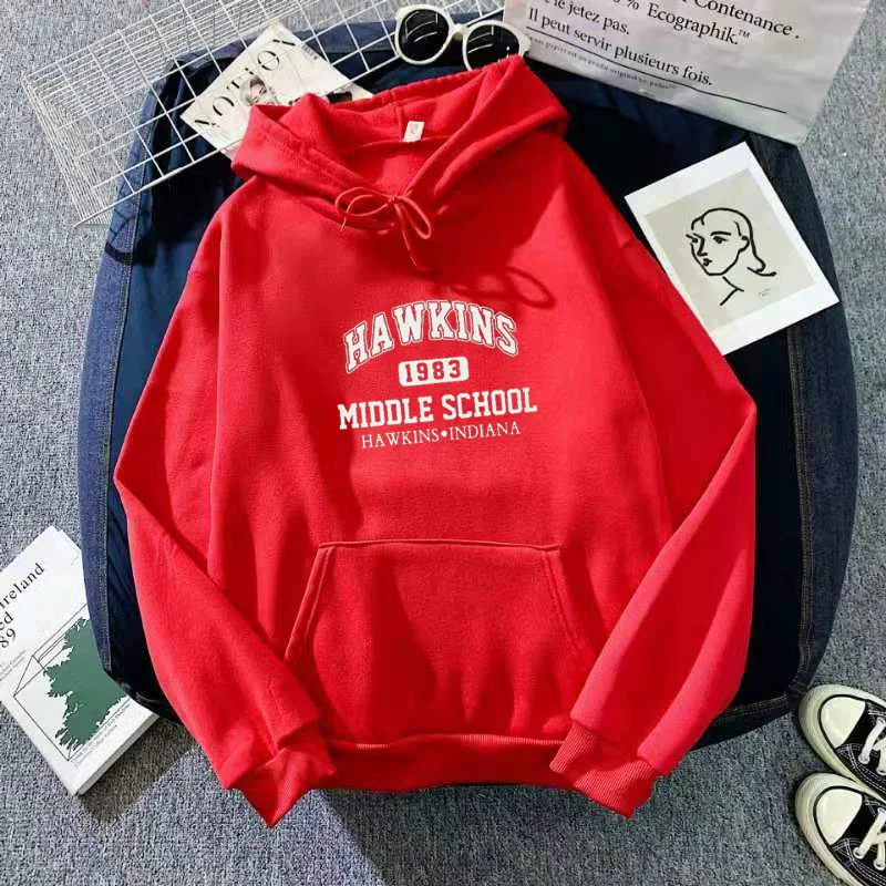 winter fashion casual hip hop plus size long sleeve unisex hoodies couple tops letter hawkins printed men pullover hoodie