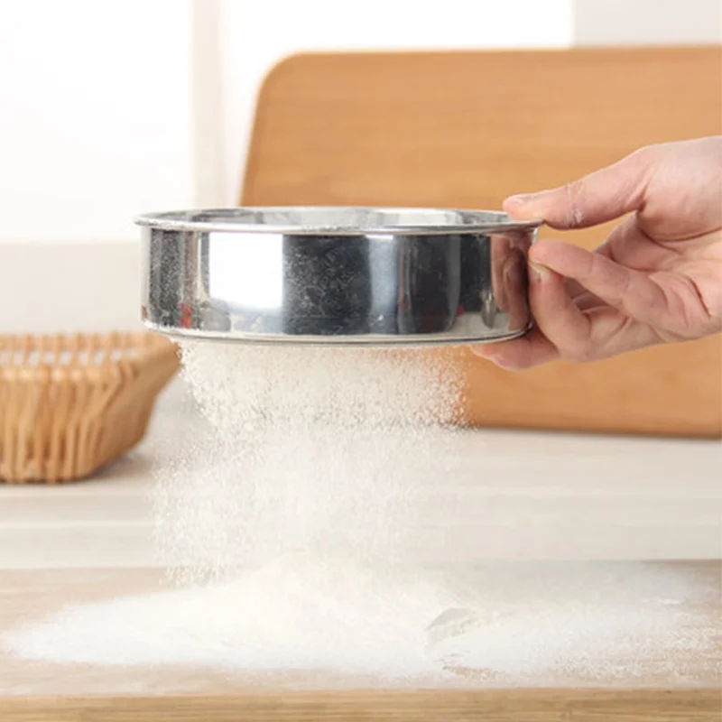 Multi-function utensils Metal Sieve Round Mesh Strainer Flour Kitchen Sifter Sieve