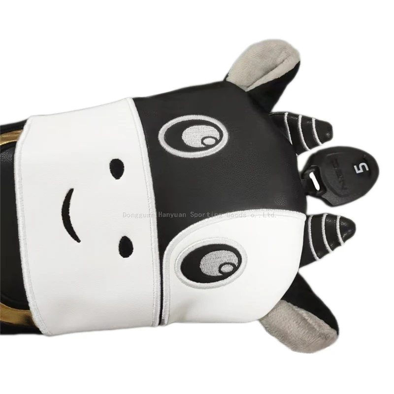 Golf club headcovers driver fairway wood hybrid ut PU leather Cow cartoon design club embroidery