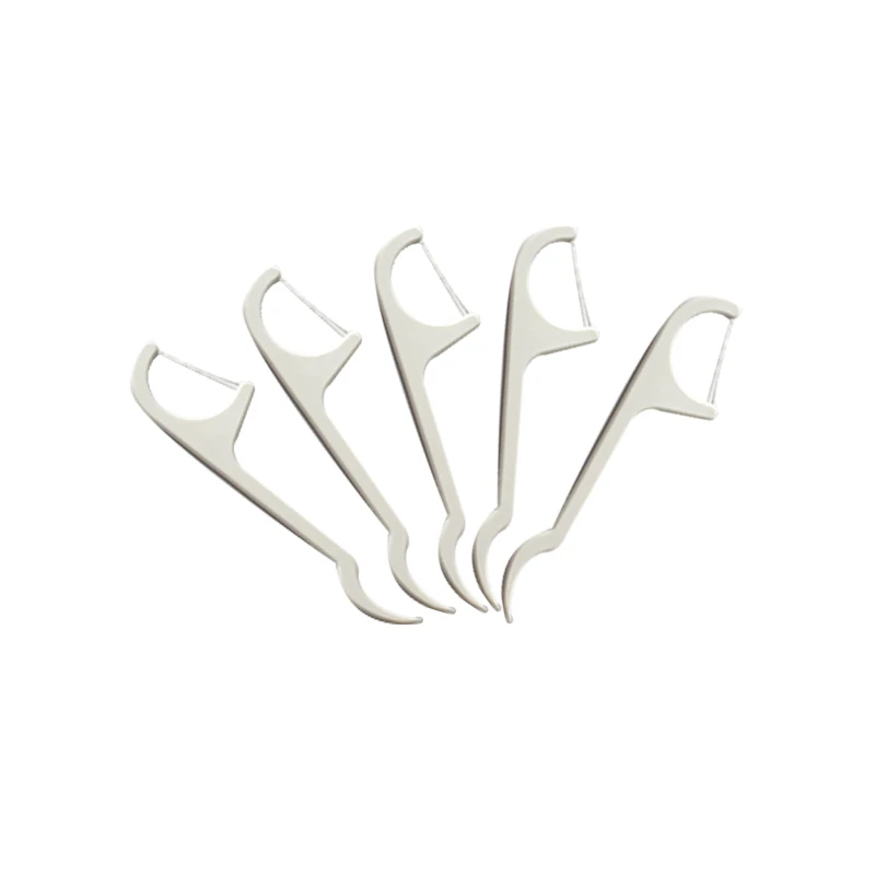 Eco Friendly Y Shape Organic Oral Gum Abrasive Ultra Fine Long Handle PLA Toothpick Private Label Dental Floss Pick