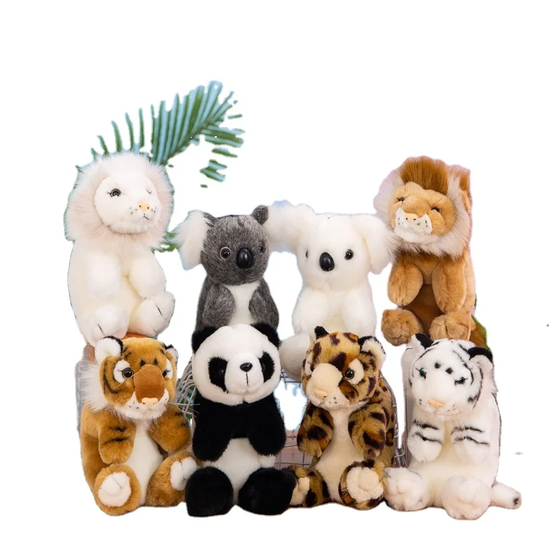 
Custom Forest Animal Figurine Giraffe Plush Toy Lion Tiger Elephant Leopard Doll Stuffed Animals 