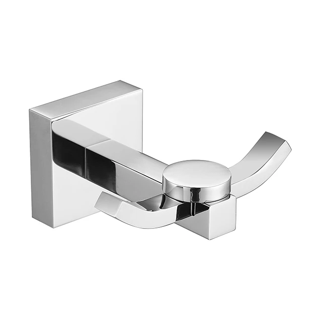 
Bathroom accessory contemporary double clothes chrome robe hook 