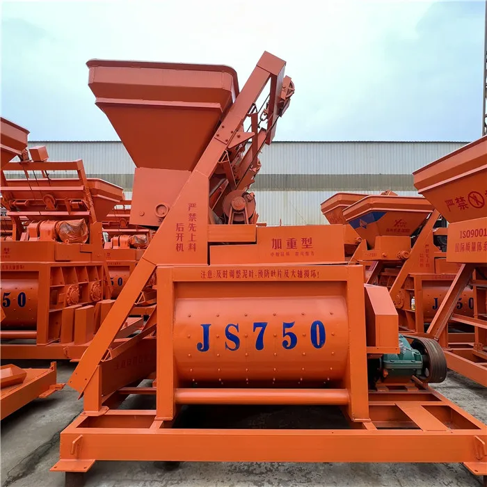 hot selling js1500 concrete mixer twin shaft horizontal concrete mixer 25m³/h capacity horizontal double shaft