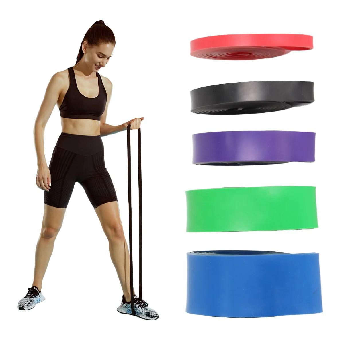 Gym Workout Custom Logo Printed Fitness Heavy Duty Latex Hip Circle Loop Booty Exercise Resistance Bands for Yoga with Design