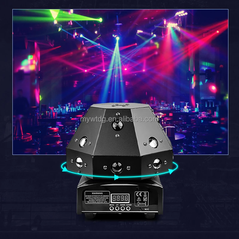 Stage Light 16pcs 4in1 Led Mushroom DMX512 Laser Ball Lazer Rain Effect Rotating Nightclub Dj Ktv Disco Light