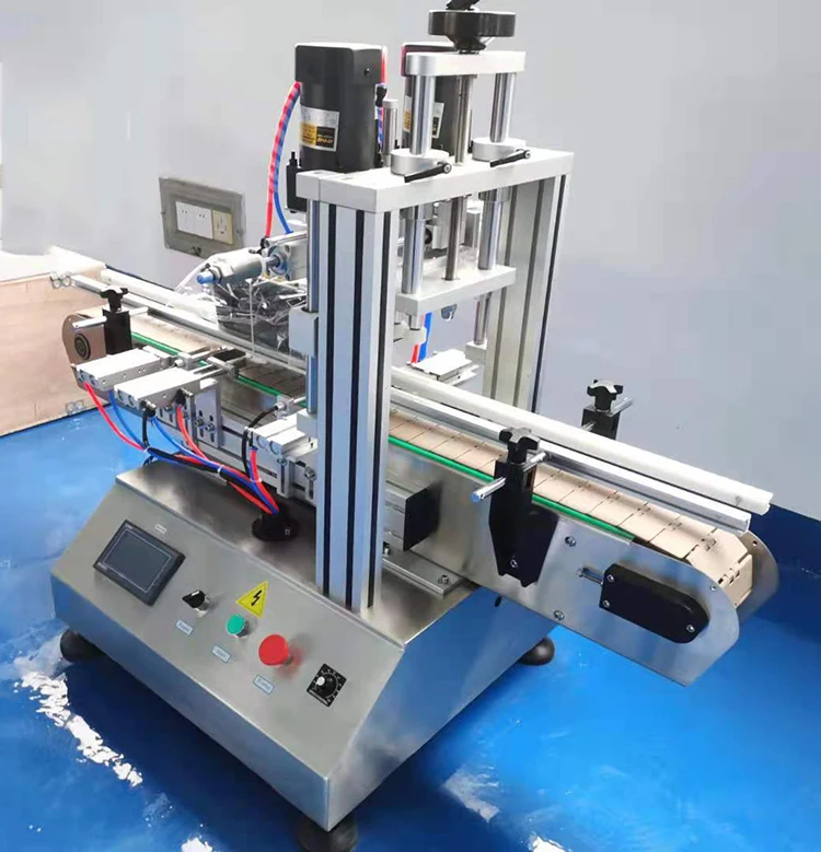 Semi automatic desktop spray pump capping screw bottle water capping machine for sell