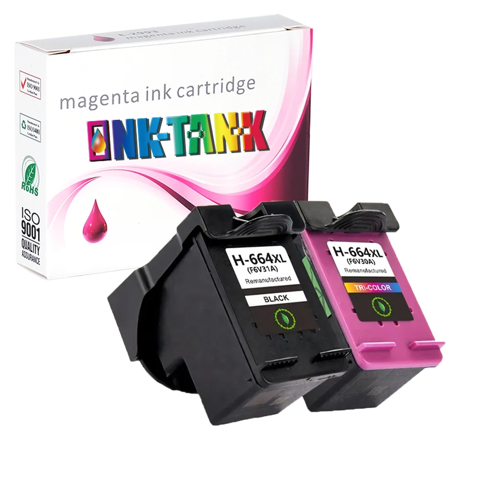 INK-TANK 664 XL 664XL Premium Remanufactured Color Ink Cartridge for HP664 for HP DeskJet Ink Advantage 1115 2675 Printer