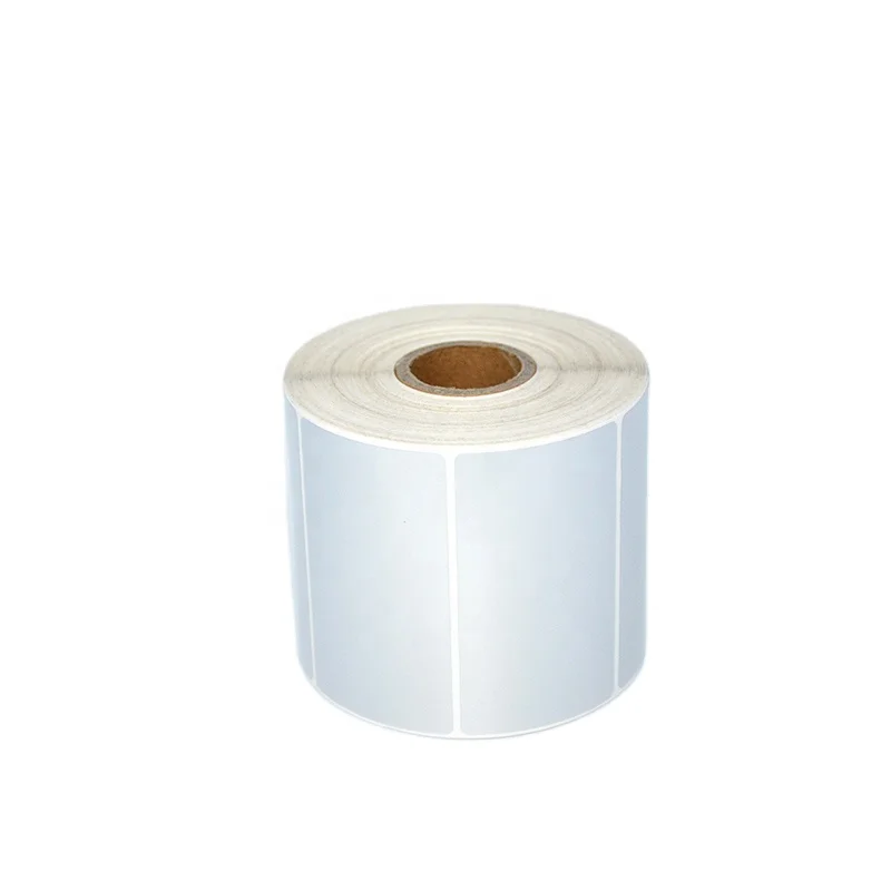 Hot selling Custom waterproof matte silver glossy adhesive scale sticker barcode printer sticker thermal transfer PET label roll