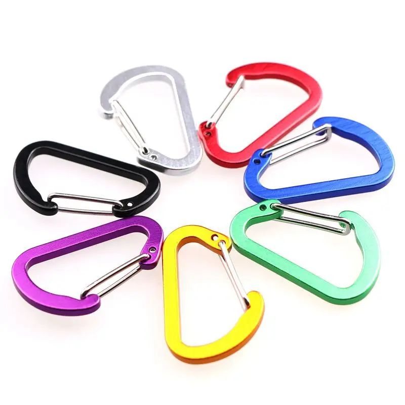 Factory Wholesale Cheap Aluminum Mini 4cm D Shape Flat Wire Gate Carabiner Clip For Promotion Gift