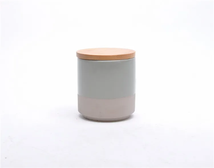 Elegance iridescent color wedding ceramic jars candle vessels ceramic candle holder empety candle canister with lid