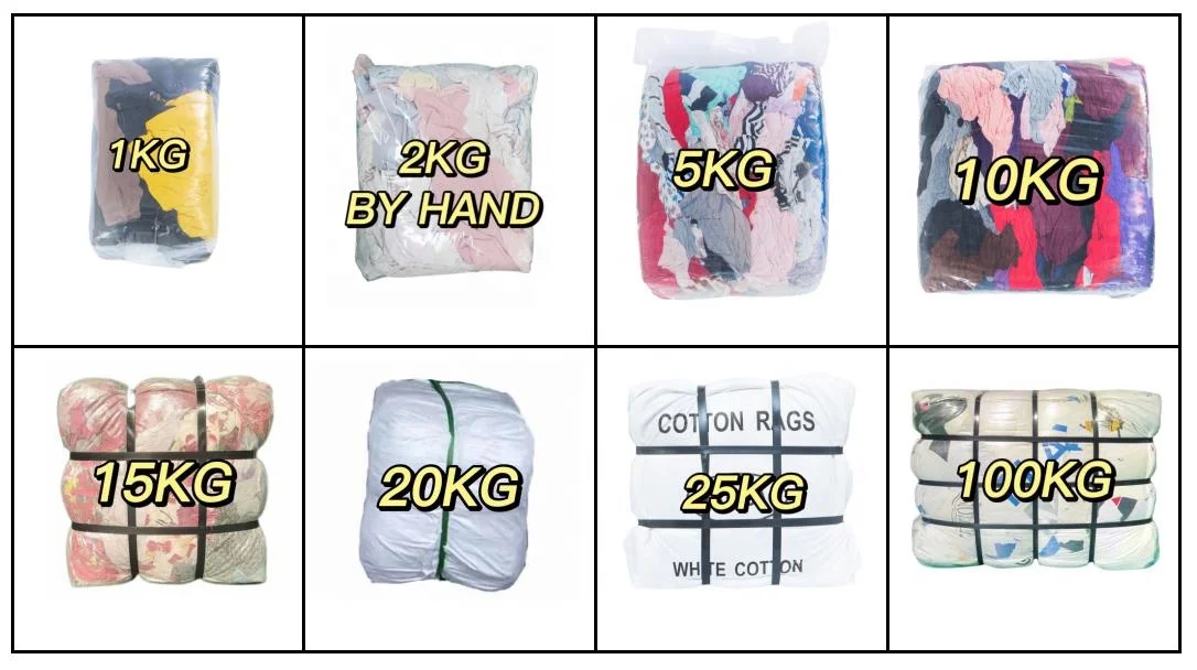 Used Paint-Coat Industrial Textile Cotton Waste Rags White T-shirt 100% White Cotton Rags for Industrial Wiping Cleaning Rag