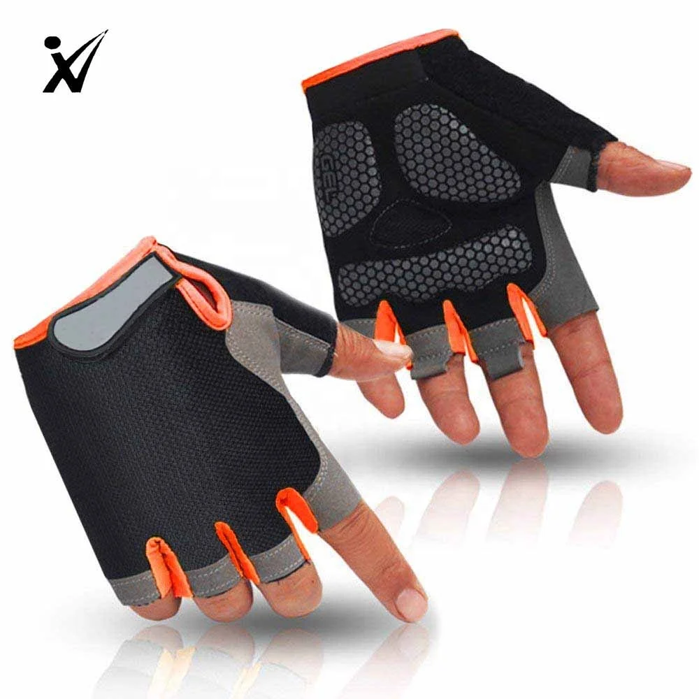 Wholesale  Outdoor Half Finger Bike Gloves Breathable Adjustable Cycling Gloves Lightweight Mountain Bike Gloves