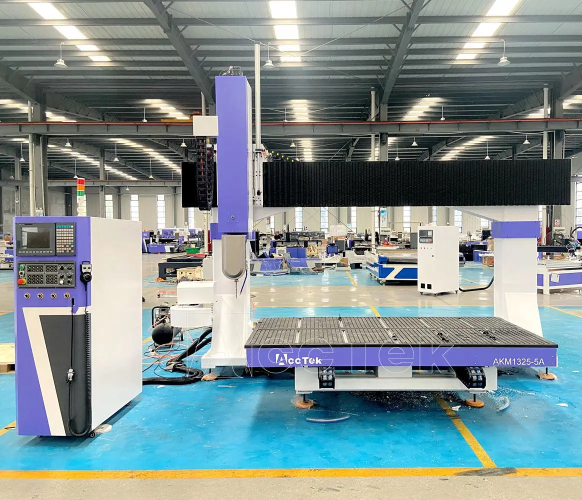 5 Axis Cnc Router Machine With 10kw Spindle C axis 360 degree For Wood Metal And Foam Carving