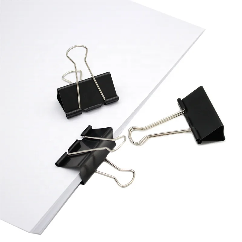 Professional Manufacture Metal Logo 1.6 Inch  Binder Clips Paper Clip For School And Office