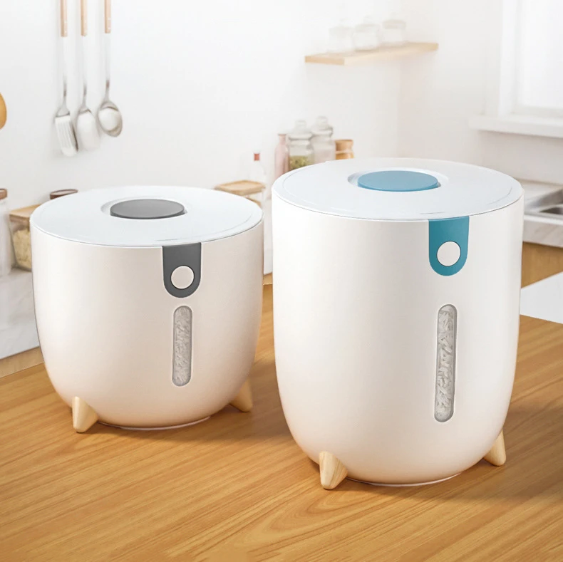 Amazon Hot Food Storage Container Plastic Grain Storage Box 5Kg Airtight Rice Dispenser