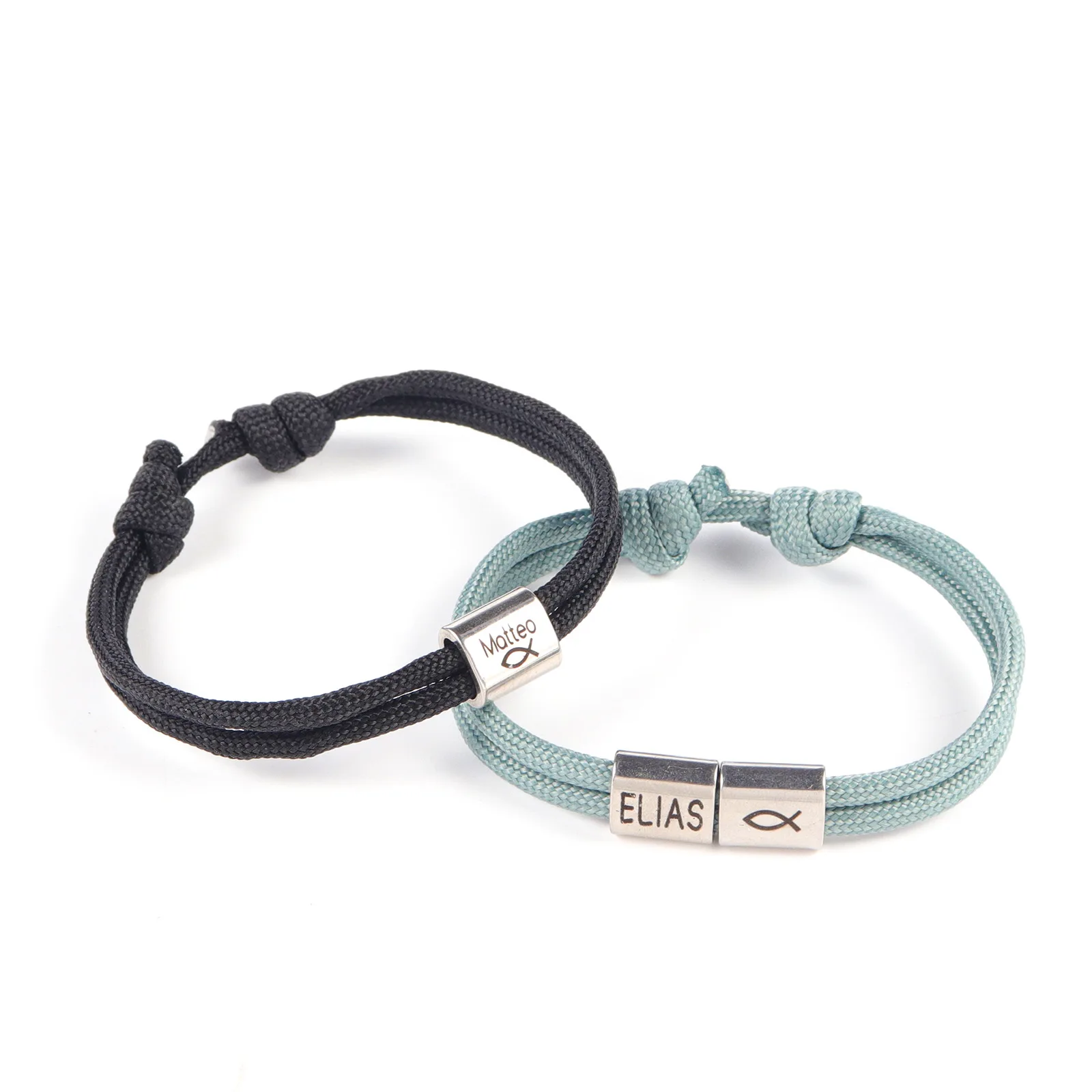 Custom Name Initials Engraved Sailing Rope Bracelet Personalized Coordinate Laser Engraved Bracelets Jewelry