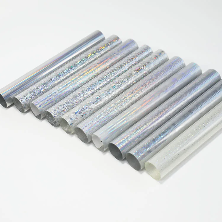 Factory Price Silver High Quality Metallic Aluminum TPU Holographic Laser Heat Transfer Vinyl Film for Textile PL001 Vinyl Roll