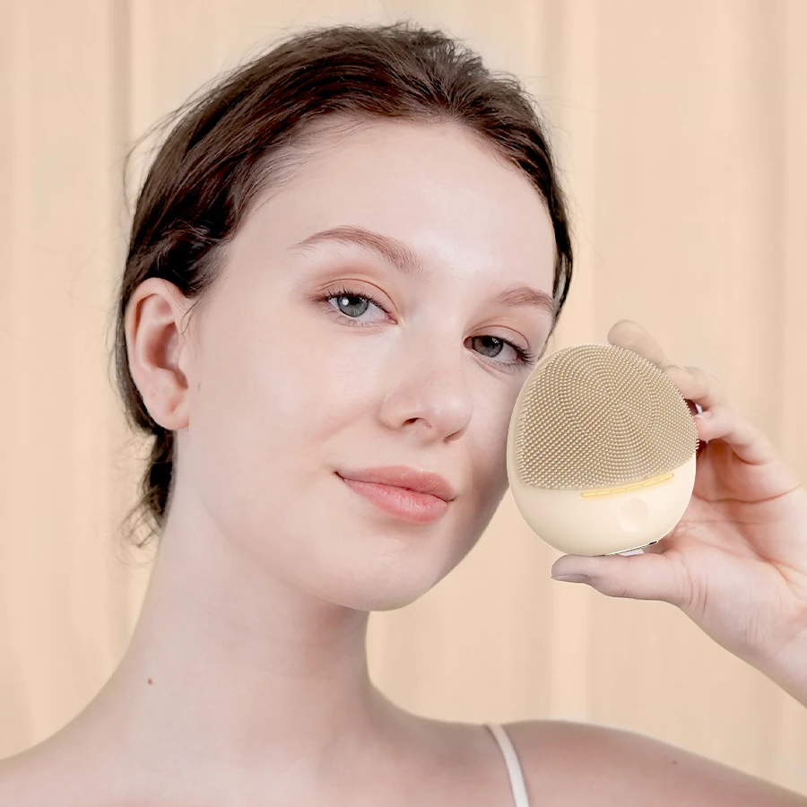 3 in 1 Silicone Facial Cleansing Brush Sonic Vibration Skin Care Tools Face Cleaning Brush with Carry Case