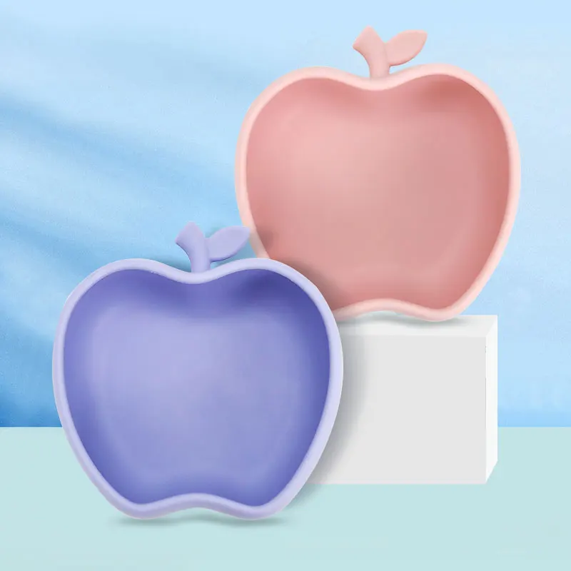 Food grade baby silicone large capacity bowl with suction non slip solid color kids feeding bowl