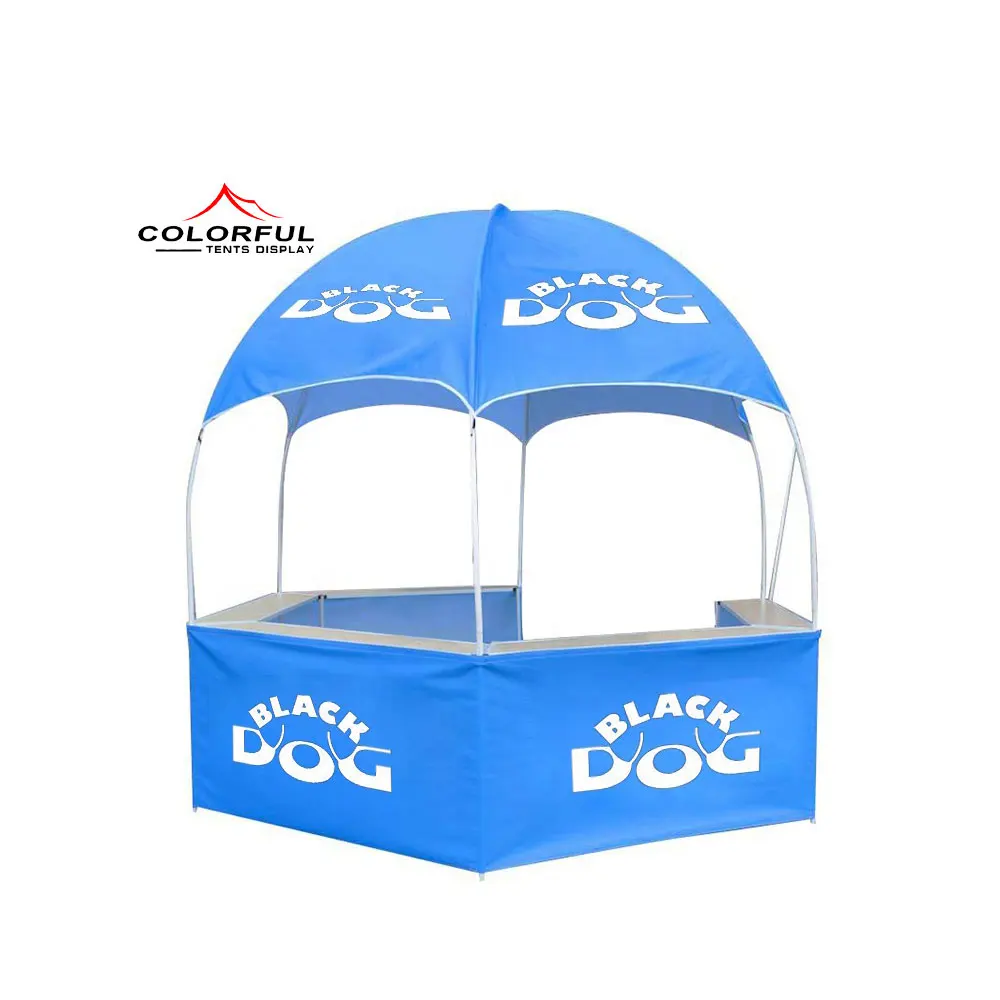 New products collapsible design promotional mall kiosks dome canopy tent with table