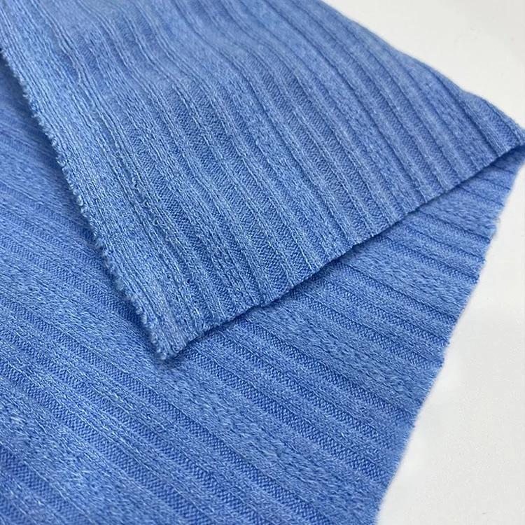 Best Stretch Rayon Comfortable Hand-feel Fabric 280gsm 34%rayon 63%polyester 3%spandex rib knitted fabric For Garments