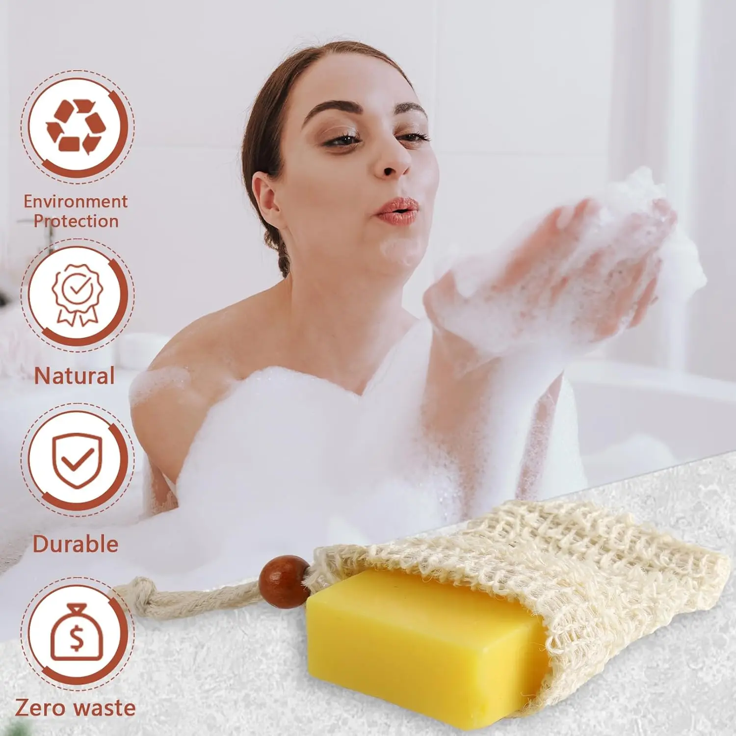 Hot Selling Natural Cotton Soap Mesh bag Drawstring Soap Saver net bag