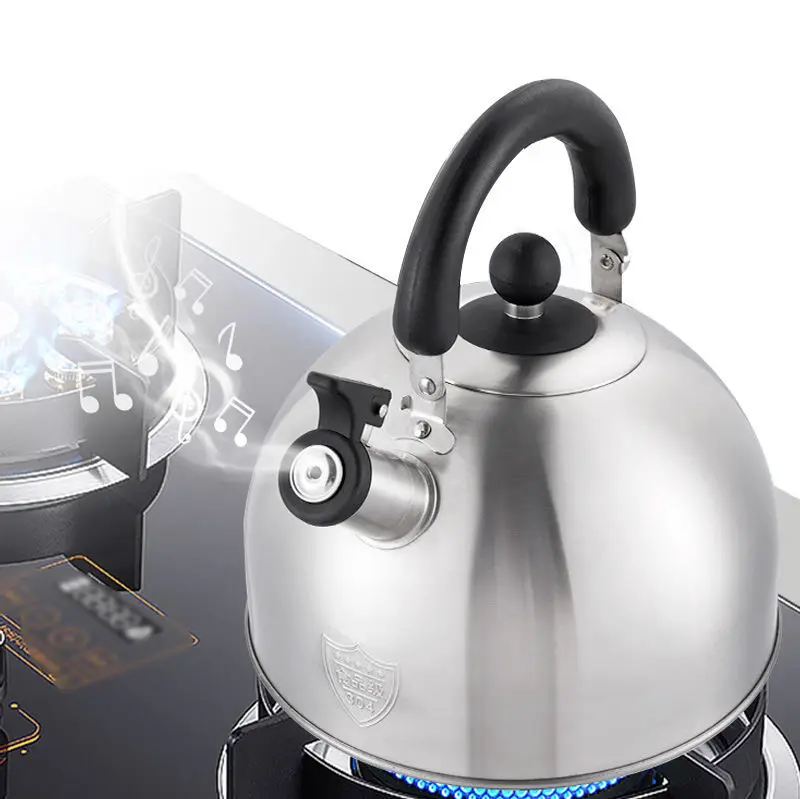Thickened Whistling Flat Bottom Gas Stove Practical Stainless Steel Kettle