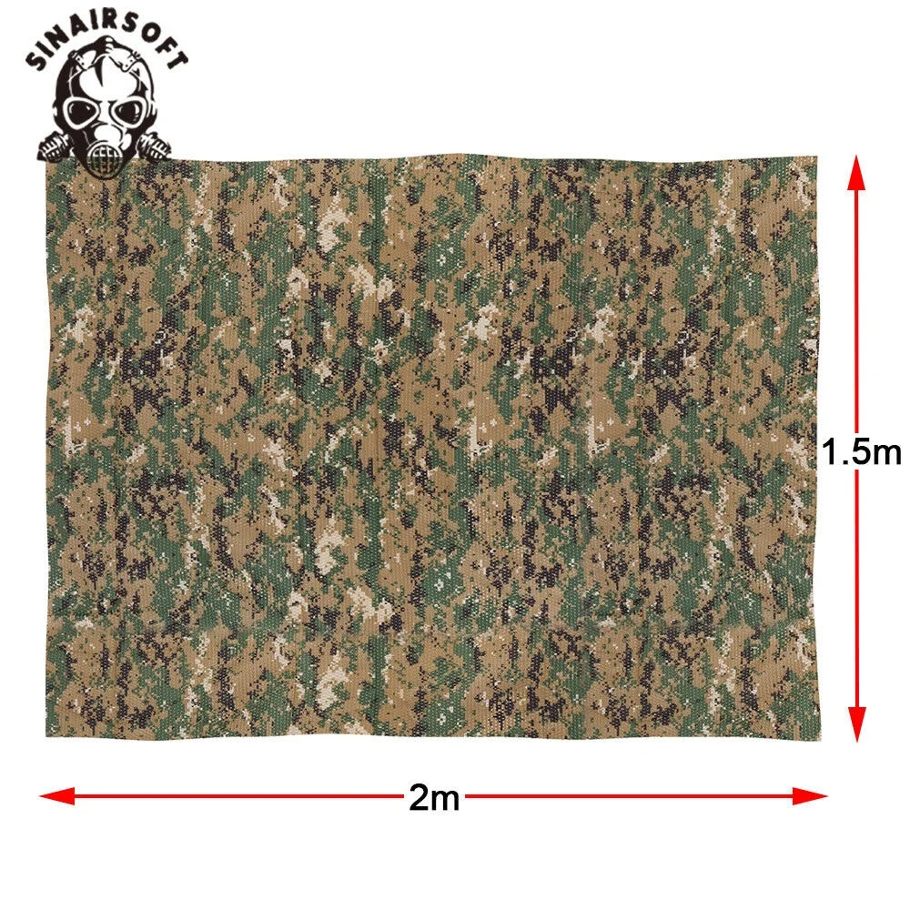 2 x1.5m Camo Burlap Camouflage Net Mesh for Hunting Sunshade Camping Concealment Outdoor