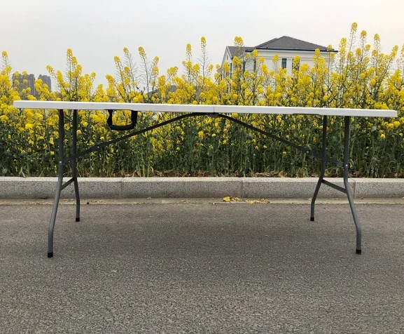 6FT white outdoor rectangular plastic folding table