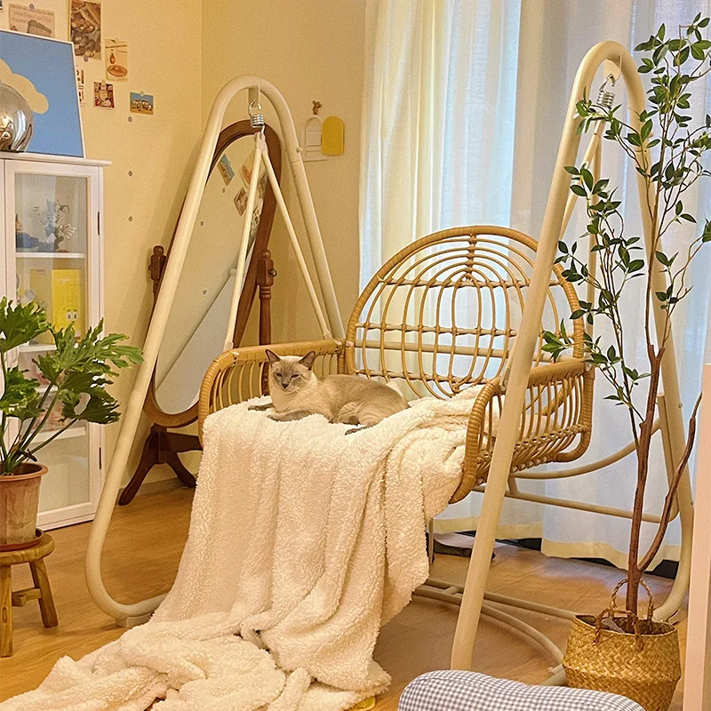 Outdoor swing hanging chair Home balcony single indoor cradle chair living room double Internet celebrity hanging basket