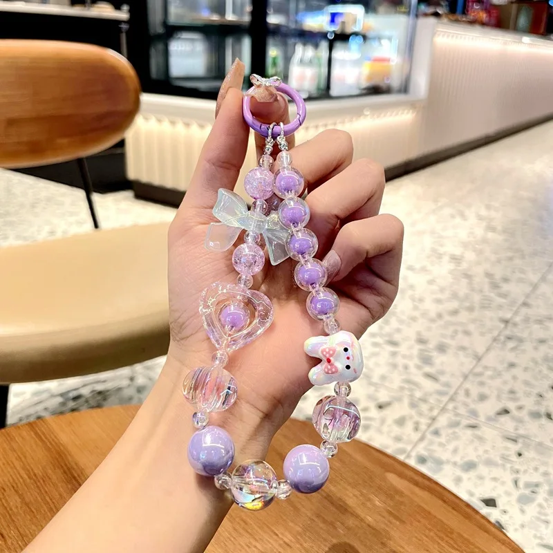 New creative mobile phone case hanging decoration short mobile phone chain beaded hand chain luggage accessories wholesale