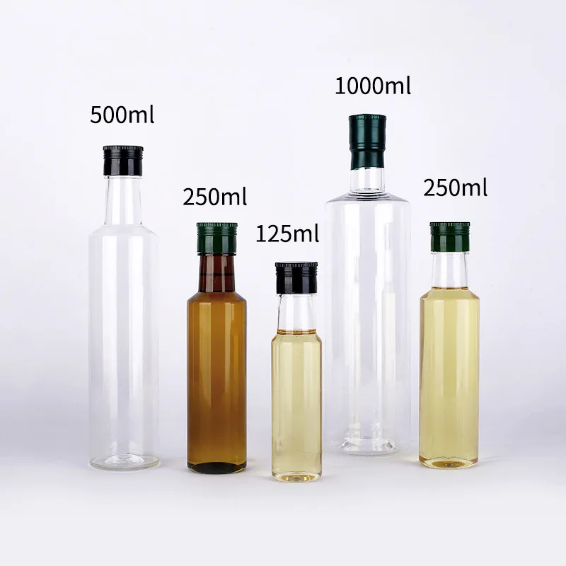Food Grade 250ml PET Round Shape Manufacturers Empty Olive Oil Cooking Packing Bottle Small Bottle For Cook Oil
