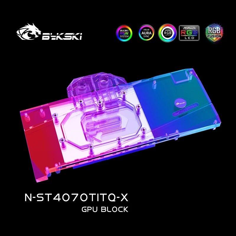 Bykski N-ST4070TITQ-X,4070 ti water cooler For Zotac GeForce RTX 4070Ti Apocalypse OC Graphics Card GPU Block Argb Sync Radiator