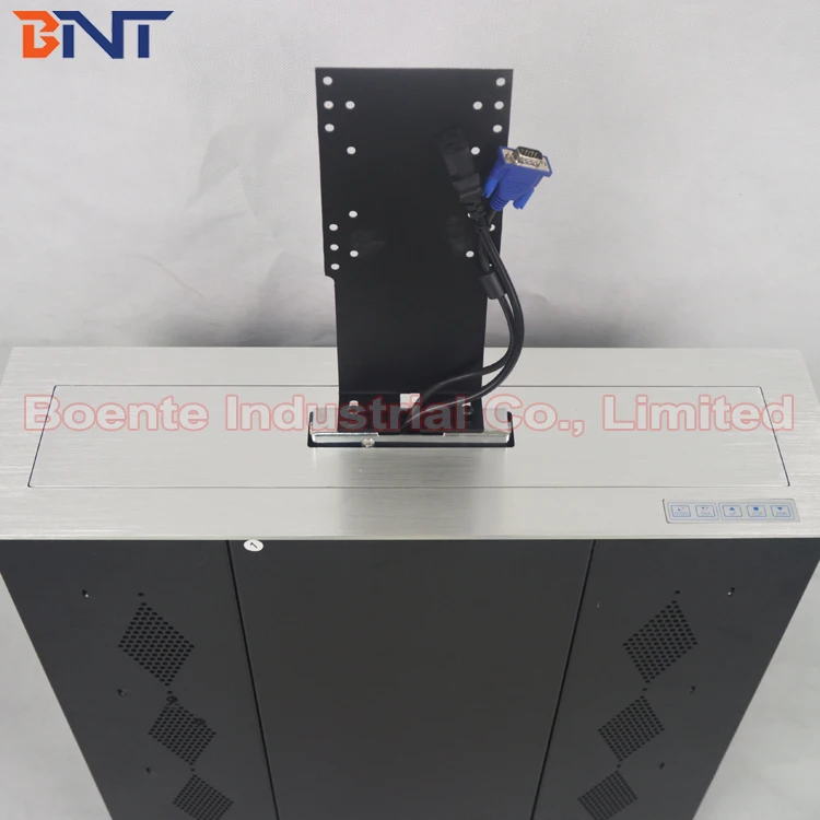 OEM/ODM large 19 inch lift screen monitor flip up Anti-pinch LCD Lift Motorized hidden lift monitor for conference