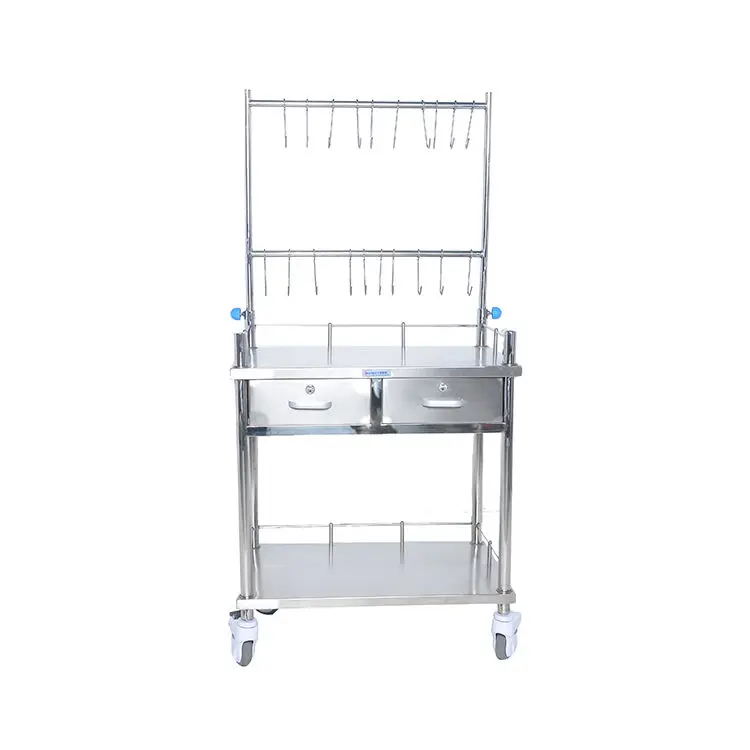 B10 Hospital Equipment Metal Stainless Steel Baby Stroller Medical Trolley Cart