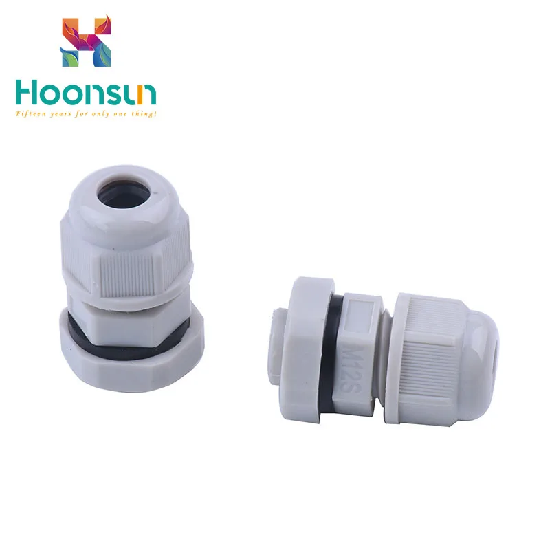 HOONSUN multiple insert waterproof pvc nylon cable gland pg npt pg7/pg9/ pg11 m12 pg 21 white gray flat type plastic glands